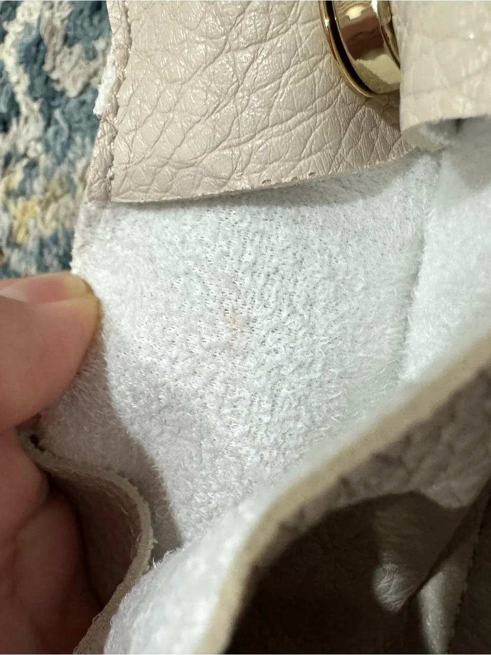 Soft Pebbled Hobo Bag in Light Beige
